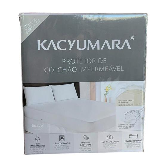 Imagem de Kit 1 Protetor Casal e 2 Protetores de Travesseiro Impermeáveis - Kacyumara