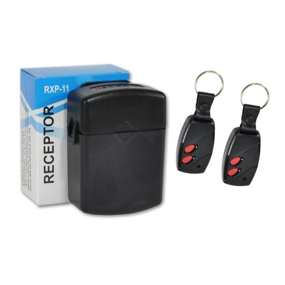 Imagem de kit 1 Receptor 433 2 Canais +2 controle 2 botões code learn