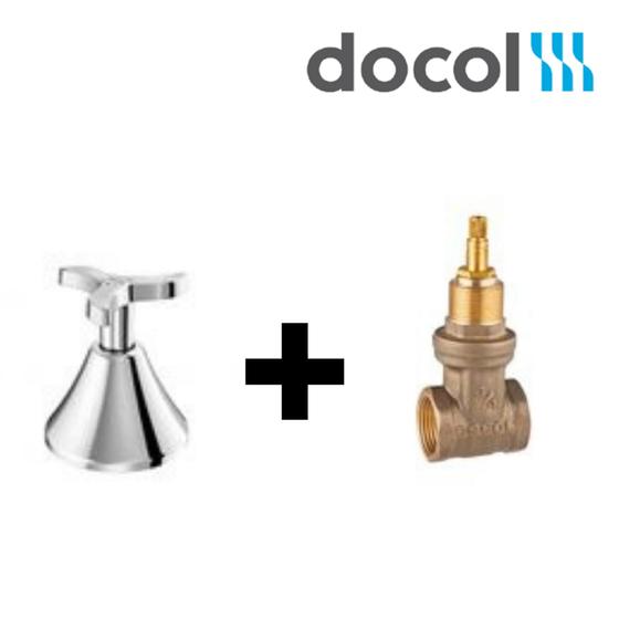 Imagem de Kit 1 Registro de gaveta DocolBase 3/4 + Acabamento para registro 3/4 Nova Pertutti - Docol