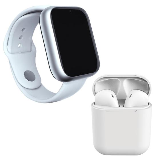 Imagem de Kit 1 Relógio SmartWatch A1 Pro Plus Branco + 1 Fone Bluetooth inPods 12 Branco