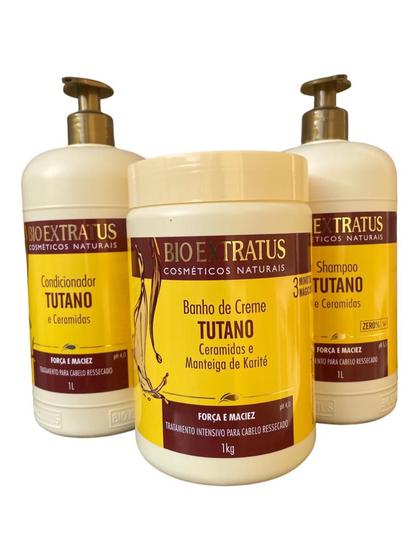 Imagem de kit 1 Shampoo 1 Condicionador 1 Banho creme Tutano 1 L
