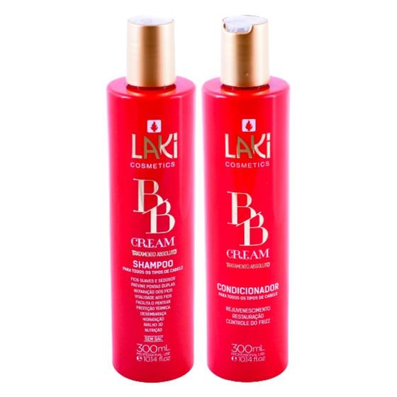 Imagem de Kit 1 Shampoo + 1 Condicionador BB Cream 300ml Laki