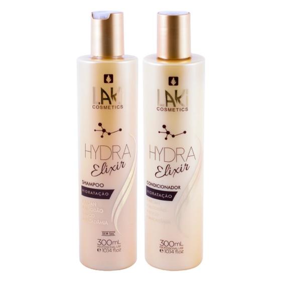 Imagem de Kit 1 Shampoo + 1 Condicionador Hydra Elixir 300ml Laki