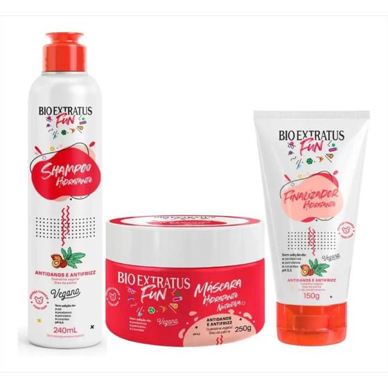 Kit 1 shampoo 1 mascara 1 finalizador fun hidratante bio extratus Menor preço em Kit 1 shampoo 1 mascara 1 finalizador fun hidratante bio extratus