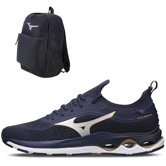 Imagem de Kit 1 Tênis de Corrida Masculino Mizuno Wave Legend 3 e 1 Mochila Energy