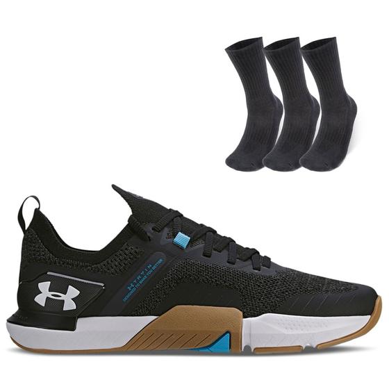 Imagem de Kit 1 Tênis de Treino Under Armour Tribase Cross SE e 1 Pct com 3 pares de Meia cano alto