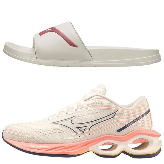 Imagem de Kit 1 Tênis Feminino Mizuno Wave Creation 24 e 1 Chinelo Basic