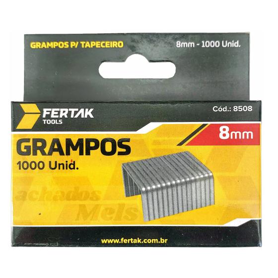 Imagem de Kit 10.000 Grampos de Grampeador Tapeceiro 6mm 8mm 10mm 12mm 14mm Profissional Fertak