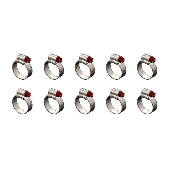 Imagem de Kit 10 Abraçadeira Rosca Sem Fim Aço Carbono Fita 9mm 13x19mm 1/2x3/4" Suprens