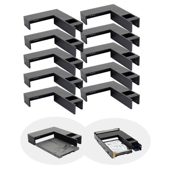 Kit 10 Adaptadores Gaveta Dell 3.5 / 2.5 Ssd Sas Sata HD Menor preço em Kit 10 Adaptadores Gaveta Dell 3.5 / 2.5 Ssd Sas Sata HD