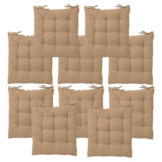 Imagem de Kit 10 Almofadas Assento Sofá Cadeira Futton Design Liso Sofisticado Resistente