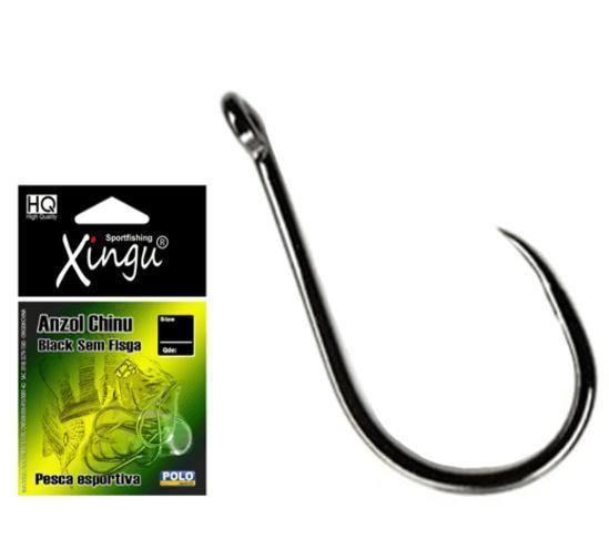 Imagem de Kit 10 Anzol Pesca Sem Fisga Chinu Black N09 Afiado