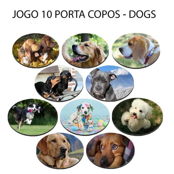 Imagem de Kit 10 Apoio para Copos Personalizado com o Cãozinho Presente Redondo