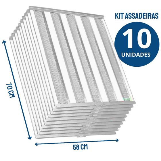 Imagem de Kit 10 Assadeiras Para Pao Frances 5 Tiras 58X70 - Imeca