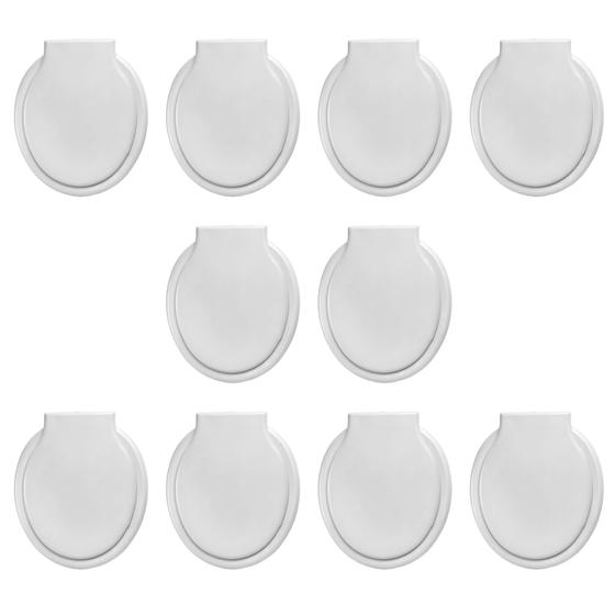 Imagem de Kit 10 Assento Para Vaso Sanitário Oval Universal Branco Roma Alumasa