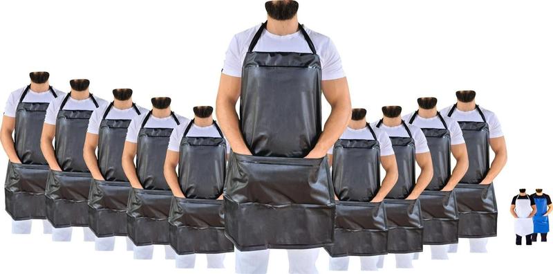 KIT 10 Avental Impermeável bolso churrasqueiro garçom chef cozinha churrasco açougueiro limpeza barbeiro manicure pedicure peixaria pvc frigorífico é boa?