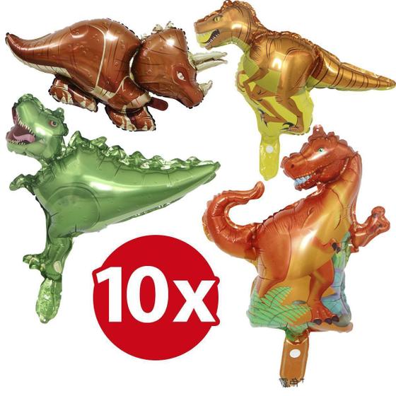 Imagem de Kit 10 Balão Dinossauro Metalizado Decoração Festa E Eventos