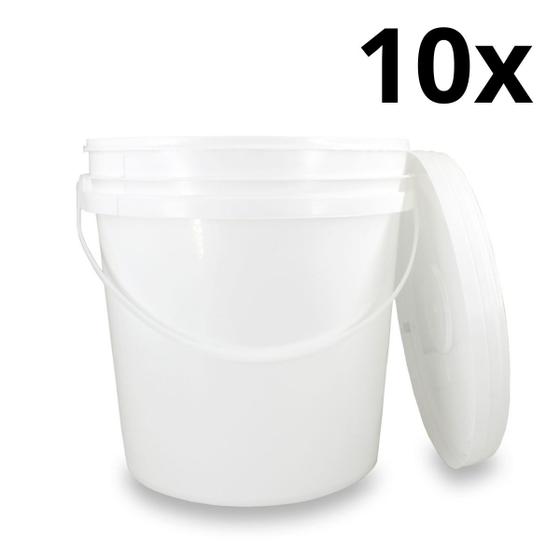 Kit 10 Baldes Plástico 3,6L Atóxico com Tampa Hermética e Alça para Armazenamento Alimentos Bebidas - Amantes da Breja Imagem de Kit 10 Baldes Plástico 3,6L Atóxico com Tampa Hermética e Alça para Armazenamento Alimentos Bebidas