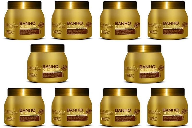 Imagem de Kit 10 Banho de Verniz Brilho Hidratante 250gr Forever Liss