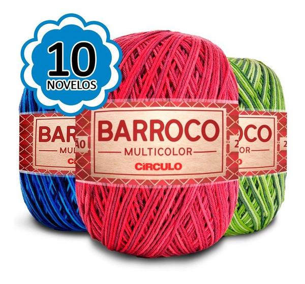 Imagem de Kit 10 Barbante Barroco Multicolor 200g cores variadas