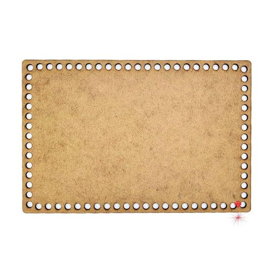 Imagem de Kit 10 Base Retangular 35x40 cm MDF Cru para Cesto Crochê Fio de Malha