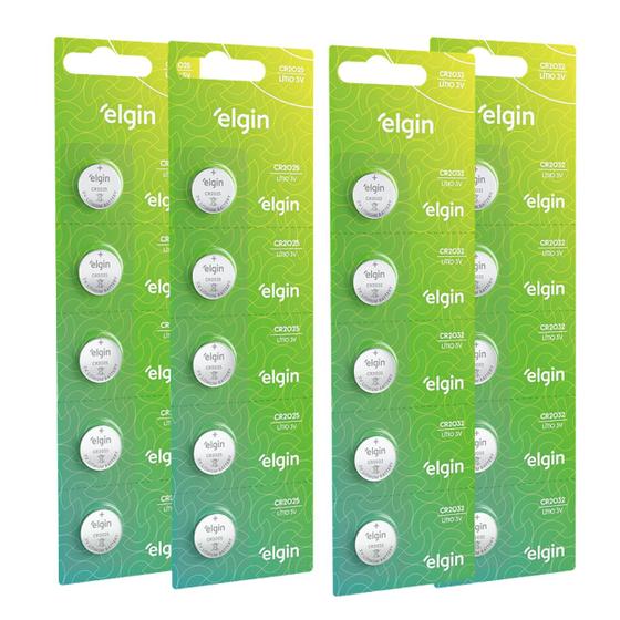 Kit 10 Bateria Pilha Cr2032 10 Bateria Pilhas Cr2025 Elgin Menor preço em Kit 10 Bateria Pilha Cr2032 10 Bateria Pilhas Cr2025 Elgin