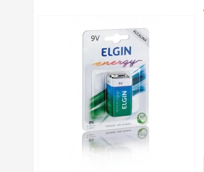 Imagem de Kit 10 Baterias Elgin Alcalina 6Lr61 9V