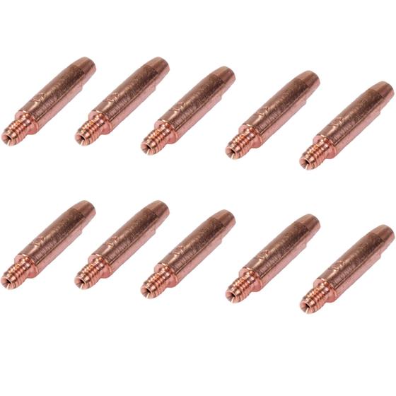 Imagem de Kit 10 Bico De Contato 1,2mm x 37mm M6 Tocha Mig Consumiveis Nacional Carbon