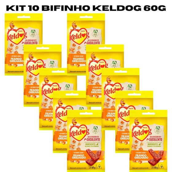 Imagem de Kit 10 Bifinhos Keldog Frango Grelhado 60g cada