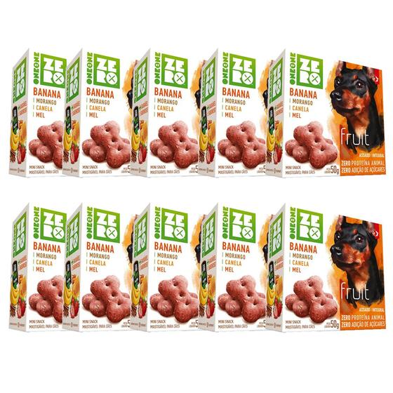 Imagem de Kit 10 Biscoitos Para Cães Spin Pet Mini Snack Zero Fruit 50g