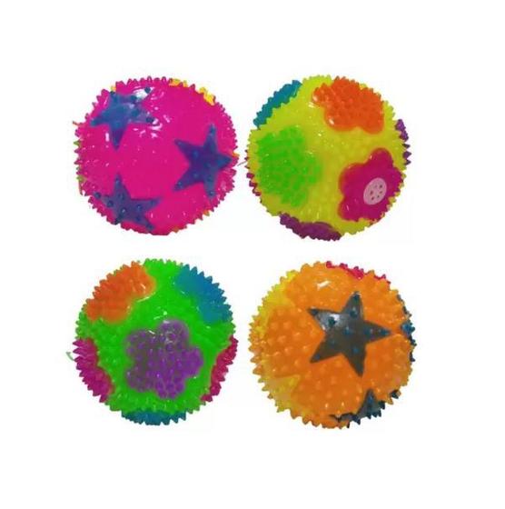 Imagem de Kit 10 Bola  Divertida Fidget Toys com Luz e Som Cores Sortidas