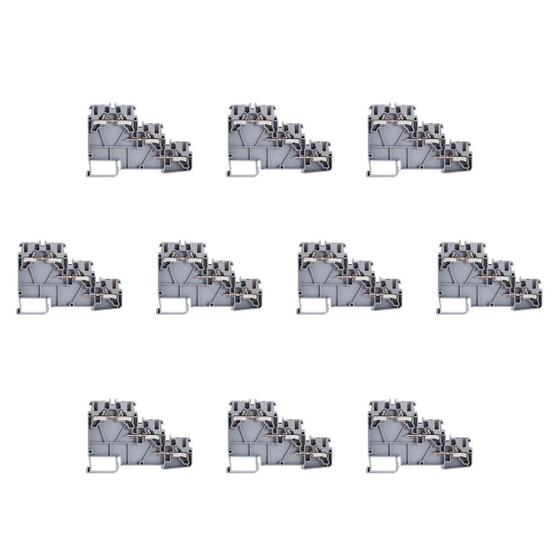 Imagem de Kit 10 Bornes BTWI 3S Push In Com Mola 24A 2,5mm² Weg