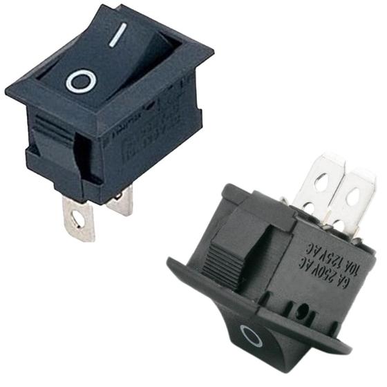 Imagem de Kit-10 botão botões chave tic tac retangular 10a liga/desl