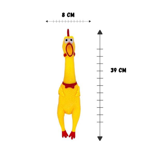 Imagem de Kit 10 Brinquedo Mordedor Vinil Galinha Sonora Gigante 39Cm
