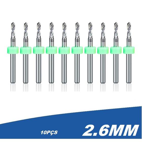 Imagem de Kit 10 broca para cnc 2.6 mm