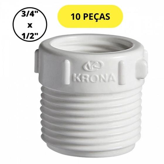 Imagem de Kit 10 bucha reducao roscavel a fria 3/4x1/2 krona 0208