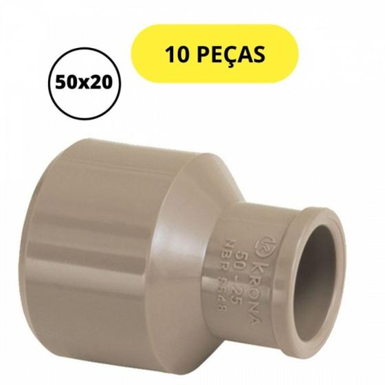 Imagem de Kit 10 bucha reducao soldavel longa a fria 50x20mm krona 0370