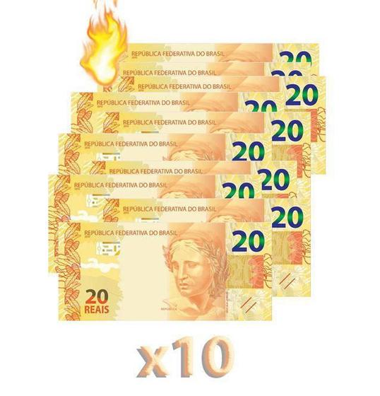 Imagem de Kit 10 Burning Money - (Notas Flash) 20 Reais. B+