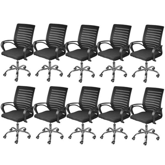 Imagem de Kit 10 Cadeiras para Escritório Diretor Tela Mesh Viena 3324 OR Design