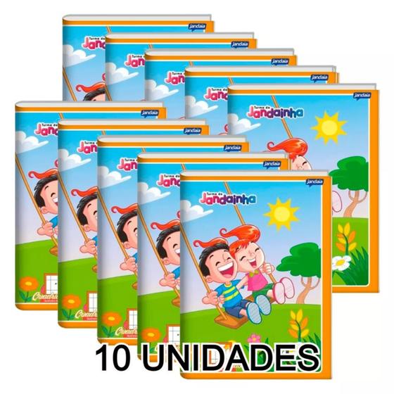 Imagem de Kit 10 Cadernos 80 Folhas Quadriculadas Capa Flexível Estampas - Materiais Escolares 157117-10