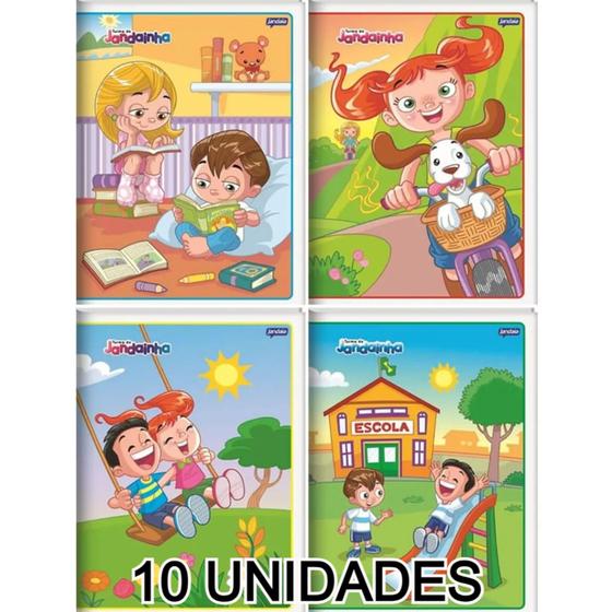 Imagem de Kit 10 Cadernos Brochurão 60 Folhas Capa Flexível Estampas - Materiais Escolares 130029-10