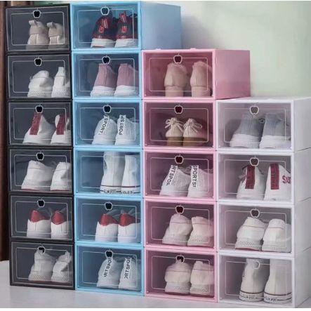 Imagem de Kit 10 Caixa Organizadora Para Tênis Sapatos Gaveta Dobrável Empilhável Multiuso