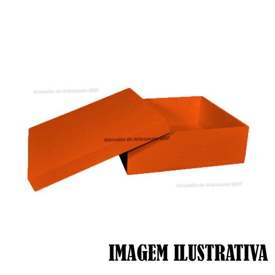 Imagem de Kit 10 Caixa Quadrada Tampa Sapato 20x20x5 Mdf Madeira Pintado