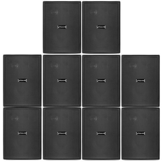 Imagem de Kit 10 Caixas Acústicas Frahm PS200 New Passiva Preta - 30 Watts Rms