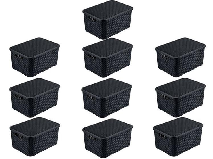 Kit 10 Caixas Organizadora Rattan 7 Litros C/ Tampa Preta 25588 Arqplast é boa?