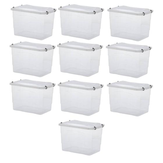 Kit 10 Caixas Organizadoras Pratic Box 41x29x25Cm 20Lts Menor preço em Kit 10 Caixas Organizadoras Pratic Box 41x29x25Cm 20Lts