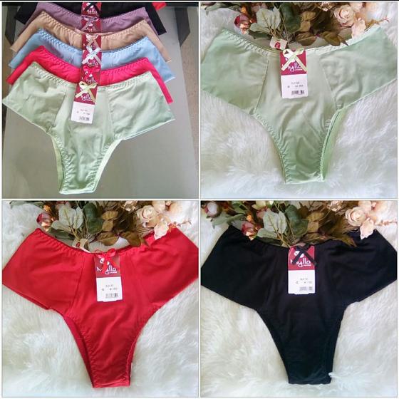 Imagem de Kit 10 calcinha alta microfibra MODELAGEM GRANDE  MYLLA LINGERIE  
