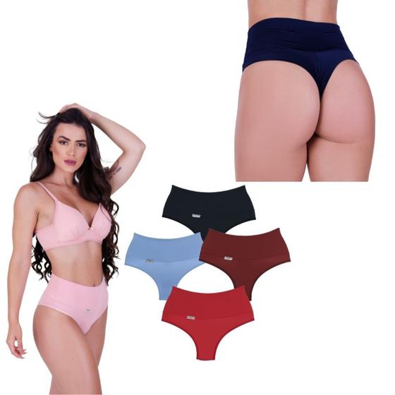 Kit 10 Calcinha Fio Duplo Cintura alta Modeladora Conforto Menor preço em Kit 10 Calcinha Fio Duplo Cintura alta Modeladora Conforto
