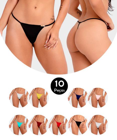 Imagem de Kit 10 Calcinha IMI Lingerie Tanga Fio Dental Em Microfibra Giuliana Sortidas