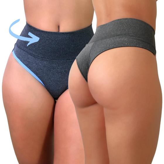 Kit 10 calcinhas fio duplo fitness cós alto suplex viére Menor preço em Kit 10 calcinhas fio duplo fitness cós alto suplex viére